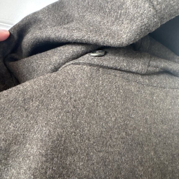 L.L. Bean Men's Medium 100% Wool Duffle Coat Toggle Closures Green Gray - Picture 8 of 14